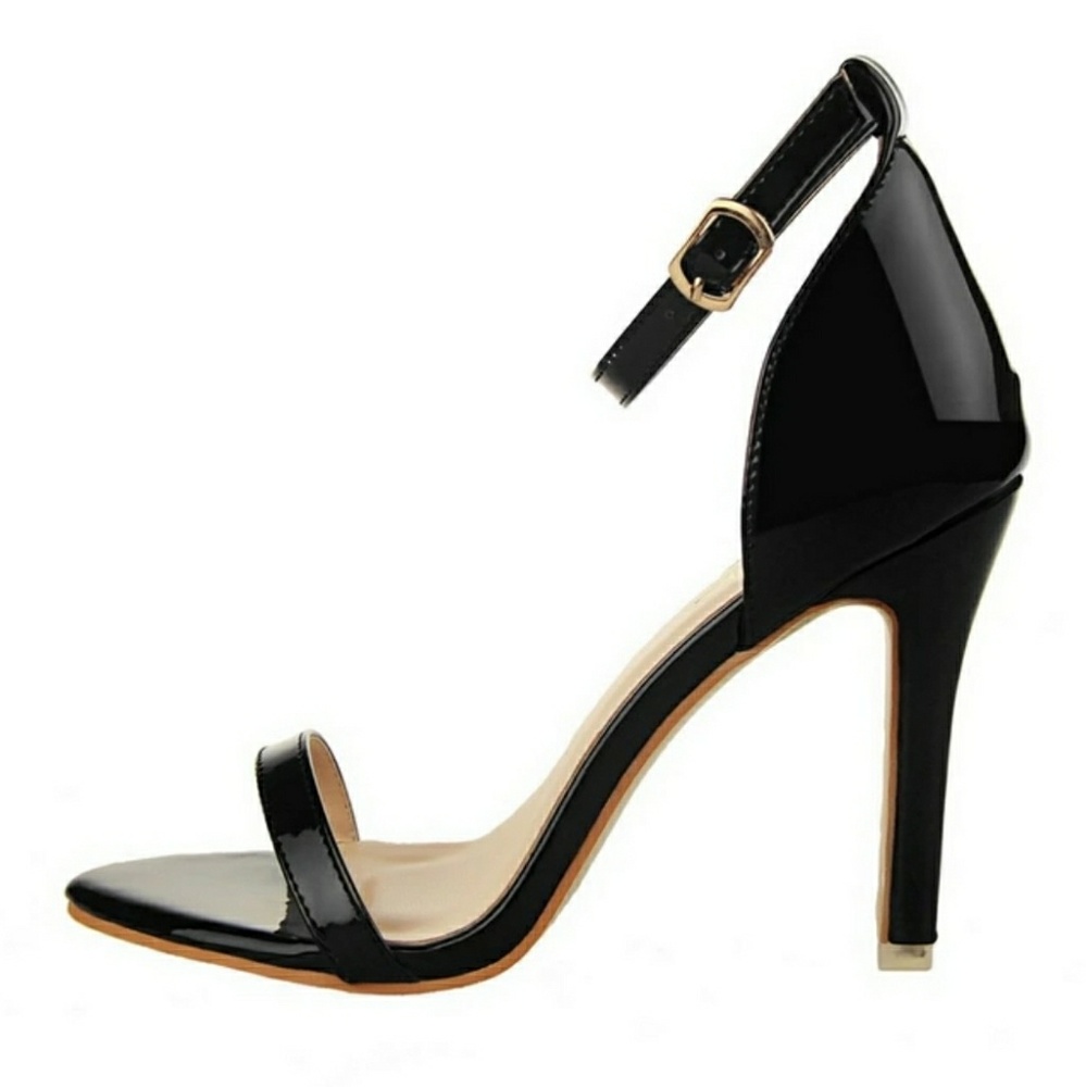 Black open toe heels